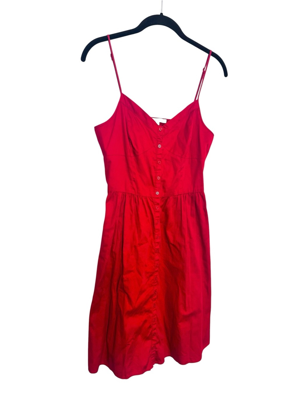 MAJE Rimana Dress Women’s Small Sleeveless Button Front Pockets Red Midi Dress